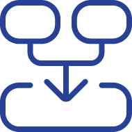 Ícono de desarrollo e implementación de sistemas de gestión